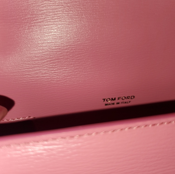 Authentic Tom Ford 001 Lock Mini Flap Shoulder Bag color Pink - Picture 9 of 13